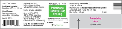 primidone-tablet-usp-125mg-30s-label.jpg image description - primidone tablet usp 125mg 30s label