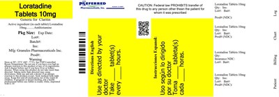 Loratadine Tablets 10mg (Loratadine 10mg Containerlabel Jpg.jpg.jpg)