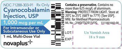 Principal Display Panel – Cyanocobalamin Injection, Usp, 1 mL Vial Label (Cyano Viz Vial)