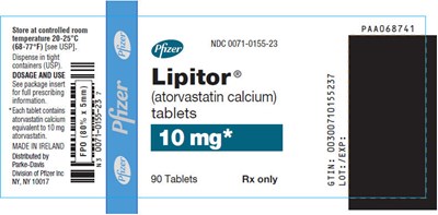 lipitor-06.jpg PRINCIPAL DISPLAY PANEL - 10 mg Tablet Bottle Label - lipitor 06