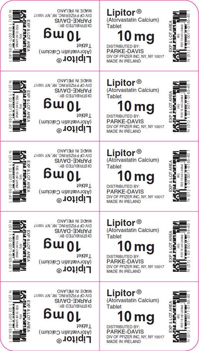 lipitor-07.jpg PRINCIPAL DISPLAY PANEL - 10 mg Tablet Blister Pack - lipitor 07