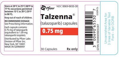 talzenna-09.jpg PRINCIPAL DISPLAY PANEL - 0.75 mg Capsule Bottle Label - talzenna 09