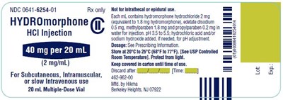 Hydromorphone 20 mL Mdv Label (Hydromorphone Hydrochloride Injection Usp Nda 2)