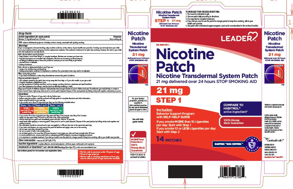 NDC 70000-0115 Nicotine Transdermal System Step 1 Patch, Extended ...