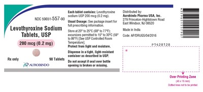 levothyroxine-fig4.jpg PACKAGE LABEL-PRINCIPAL DISPLAY PANEL - 200 mcg (90 Tablets Bottle) - levothyroxine fig4