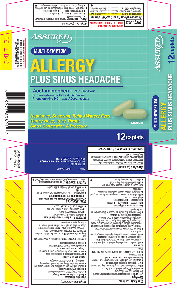 Ndc 33992 0464 Allergy Plus Sinus Headache Acetaminophen Diphenhydramine Hcl And Phenylephrine Hcl