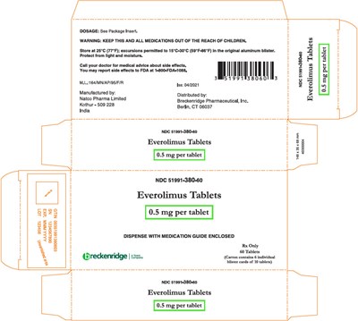 PRINCIPAL DISPLAY PANEL - 0.5 mg Tablet Blister Pack Carton - everolimus 05