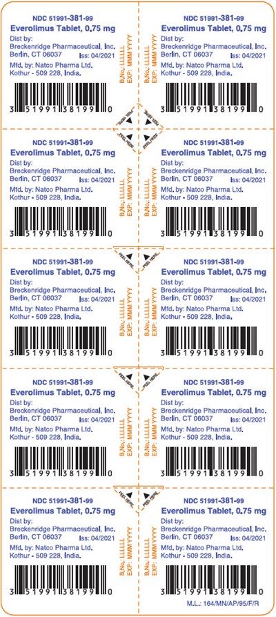 everolimus-08.jpg PRINCIPAL DISPLAY PANEL - 0.75 mg Tablet Blister Pack - everolimus 08