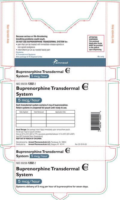 5 mcg- Carton - buprenorphine transdermal system 23