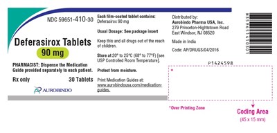 deferasirox-fig2.jpg PACKAGE LABEL-PRINCIPAL DISPLAY PANEL - 90 mg (30 Tablet Bottle) - deferasirox fig2
