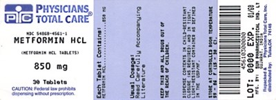 850 mg Package Label (4561)