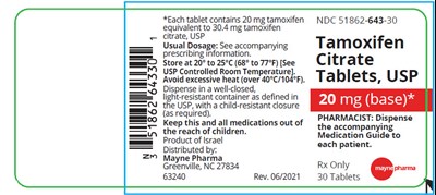 tamoxifen-03.jpg PRINCIPAL DISPLAY PANEL - 20 mg Tablet Bottle Label - tamoxifen 03