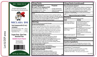 Pricipal Display Panelndc 70868-740-16miclara Dmbubble Gum Flavor16 Fl Oz (473 mL) (Miclara Dm 01)