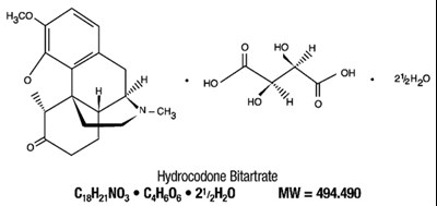 hydrocodonestructure.jpg Chemical Structure of Hydrocodone Bitartrate - hydrocodonestructure