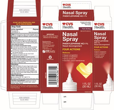 Cvs Health Nasal Spray Phenylephrine HCl 1% Four Actions  1 Fl Oz (Image 01)