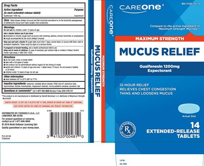 Guaifenesin 1200 mg - mucus relief 1200 mgextended release caplets 1