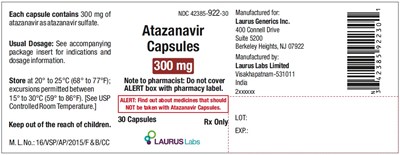 atazanavir-figure6.jpg PACKAGE LABEL.PRINCIPAL DISPLAY PANEL- 300 mg - Container Label (30's count) - atazanavir figure6