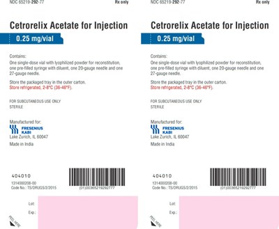 PACKAGE LABEL - PRINCIPAL DISPLAY – Cetrorelix Acetate Blister Foil Label - cet05 0000 16