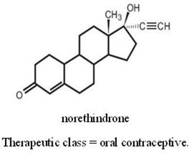norethindrone-str.jpg Chemical Structure - norethindrone str