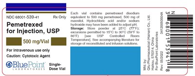 Vial Label: Pemetrexed For Injection 500 mg Single-dose Vial (Pemetrexed 14)