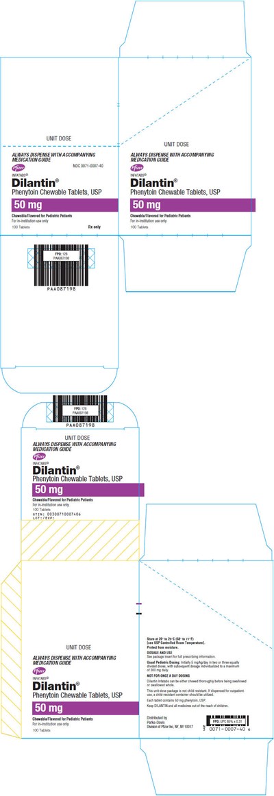 dilantin-06.jpg PRINCIPAL DISPLAY PANEL - 50 mg Tablet Blister Pack Box - dilantin 06