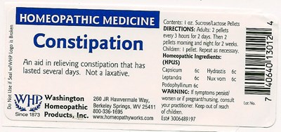 Image Of Bottle Label (Constipation)