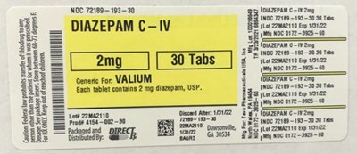 Diazepam (72189 0193 30)
