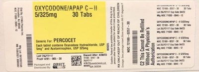 Oxycodone/apap (72189 0257 30)