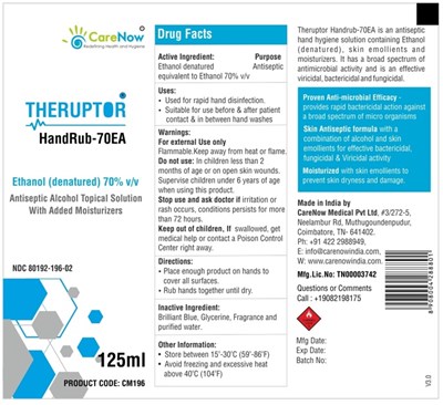 Theruptor-70pc-Ethanol-HandRub-125ml.jpg image description - Theruptor 70pc Ethanol HandRub 125ml