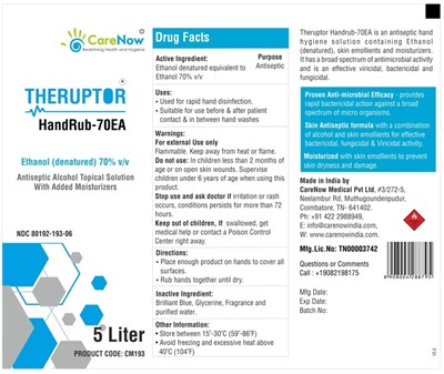 image description - Theruptor 70pc Ethanol HandRub 5L