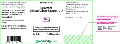 PRINCIPAL DISPLAY PANEL - 60 mg Capsule Bottle Label - duloxetine 13