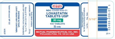 lovastatin-04.jpg PRINCIPAL DISPLAY PANEL - 20 mg Tablet Bottle Label - lovastatin 04