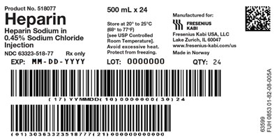 fre0i-0000-04.jpg PACKAGE LABEL - PRINCIPAL DISPLAY PANEL - Heparin 500 mL Bag Shipper Label - fre0i 0000 04