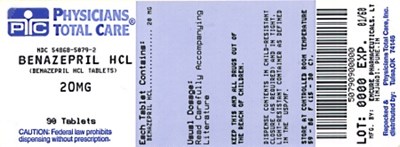 Benazepril HCl Tablets Usp 20 mg Label (5079)