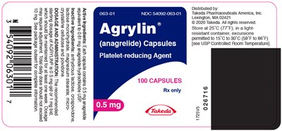 PRINCIPAL DISPLAY PANEL - 0.5 mg Capsule Bottle Label - agrylin 04