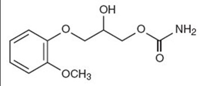 methocarbamol-1.jpg This is an image of the structural formula for methocarbamol. - methocarbamol 1