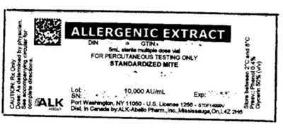 ALLERGENIC EXTRACTFOR PERCUTANEOUS TESTING ONLYSTANDARDIZED MITE10,000 AU/mL - standardized mite 03