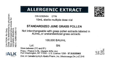 standardized-grasses-14.jpg PRINCIPAL DISPLAY PANELALLERGENIC EXTRACT10mL sterile multiple dose vialSTANDARDIZED JUNE GRASS POLLEN - standardized grasses 14
