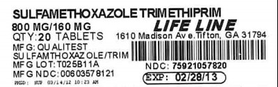 Sulfamethoxazole And Trimethoprim 800 mg/160 mg Label (Sulfamethoxazole Trimeth)