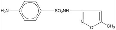This is an image of the structural formula of Sulfamethoxazole. - sulfatrim 1