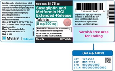 Saxagliptin And Metformin HCl Extended-release Tablets 5 mg/500 mg Bottle Label (Image 05)