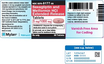 Saxagliptin And Metformin HCl Extended-release Tablets 5 mg/1000 mg Bottle Label (Image 06)