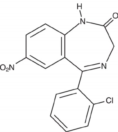 Structural Formula For Clonazepam. (Clonazepam 1)