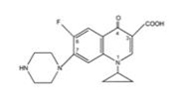 image-6.jpg The chemical structure of Ciprofloxacin is USP is 1-cyclopropyl-6-fluoro-1,4-dihydro-4-oxo-7-(1-piperazinyl)-3-quinolinecarboxylic acid. Its molecular formula is C17H18FN3O3 and its molecular weight is 331.4. - image 6