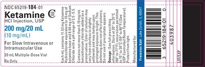 Package Label (PRINCIPAL DISPLAY – Ketamine HCl Injection, USP 20 mL Vial Label)