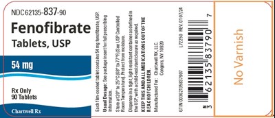 Image Description (Fenofibrate Tabs 54mg Bottle Label)