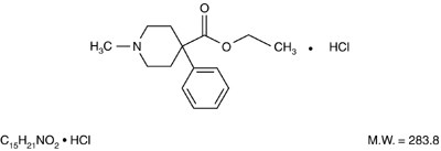 This Is An Image Of The Structural Formula For Meperidine Hydrochloride. (Meperid 1)