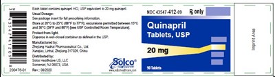 20 MG 90 COUNTS - quinapril label 20mg 90 count