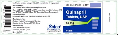 4 MG 90 COUNTS - quinapril label 40mg 90 count