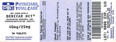 image of 40/25 mg package label - 5078